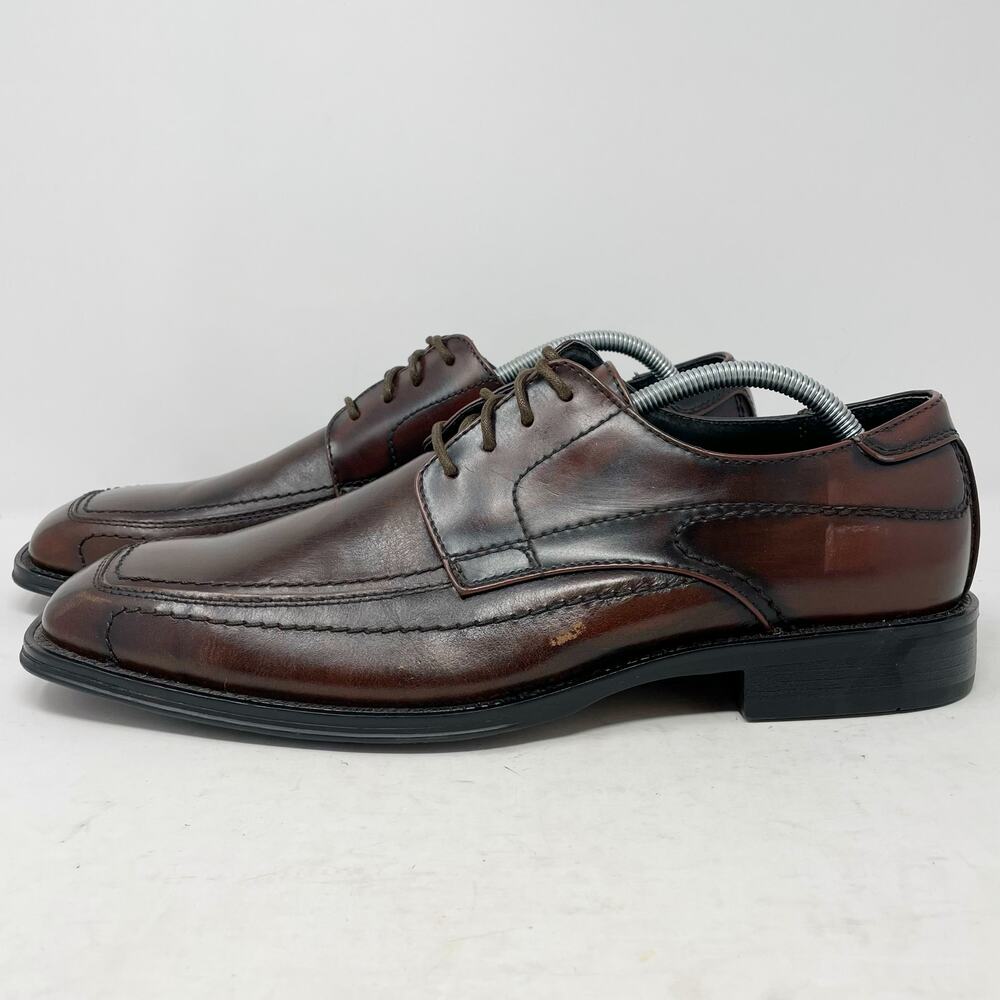 Alfani Brown Leather Salut Square Toe Oxfords Mens Size 12